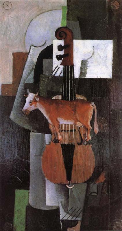 Kasimir Malevich Cow and fiddle France oil painting art